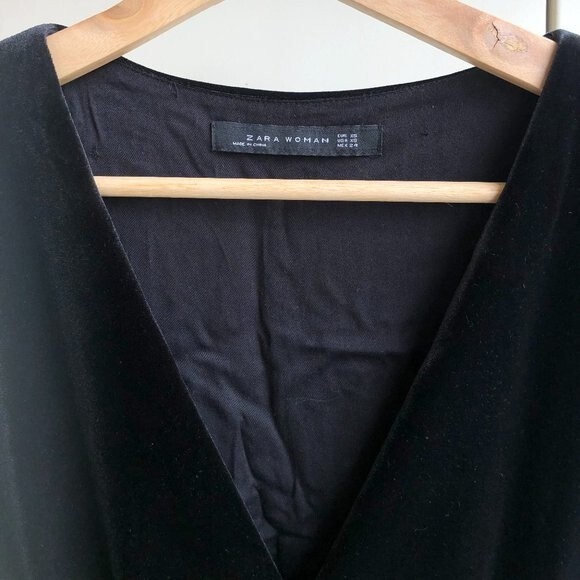Zara Woman Black Velvet Top Size XS - Picture 8 of 9